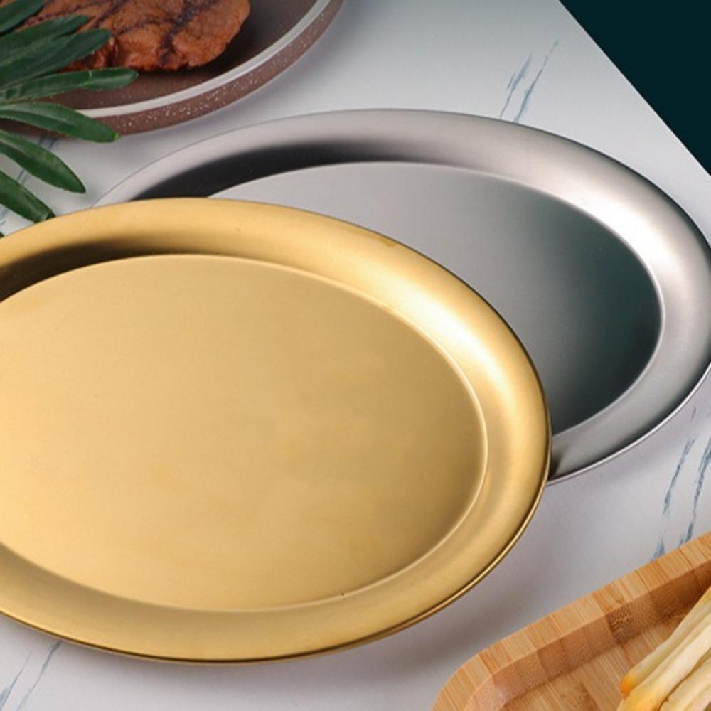 Multipurpose Korean Style Barbecue Pan Exquisite Dinner Plates Creative Oval Shaped Plate  Dining
