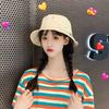 Hat Female Summer Outdoor Versatile Windproof Visor Chinese Embroidered Bucket Hat Male Cute Sweet Basin Hat Tide