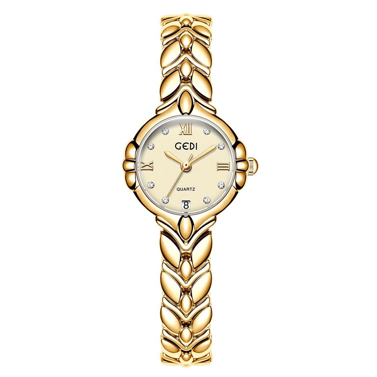 

Exquisite And Compact Wheat Ear Bracelet Watch Niche Light Luxury High-End Sense Medieval Women S Calendar Quartz Watch