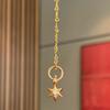 Light Luxury Classic Hexagonal Star Inlay Diamonds Necklace Pendant Exquisite Charm Retro Collar Chain Banquet Party Jewelry