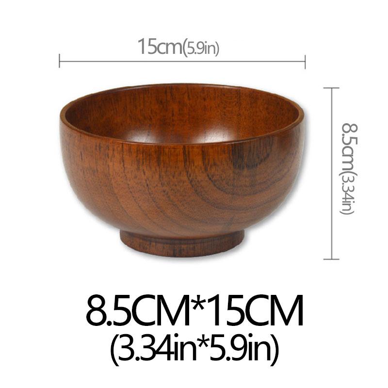 Japanese Sour Jujube Wood Bowl Baby Bowl Sour Jujube Wooden Bowl Salad Bowl Household Soup Bowl Noodle Bowl Household Tableware