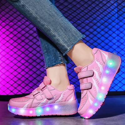Patine LED cu Lumini Pantofi cu 2 Roți Profesionale Băieți Adidași cu Roți Patine Inline Demontabile Powerslide Skate Pentru Copii