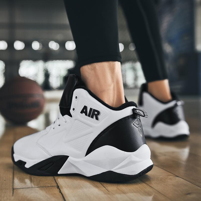 Breathable Men Basketball Shoes Women Hiking Shoe Unisex Plush Sneakers Couple Four Season Shoe Winter Plush Shoe Big Size 36-48