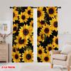 2D flat printing 2pcs Curtains sunflower Protecting Privacy Family Party Decoration for Home Decor