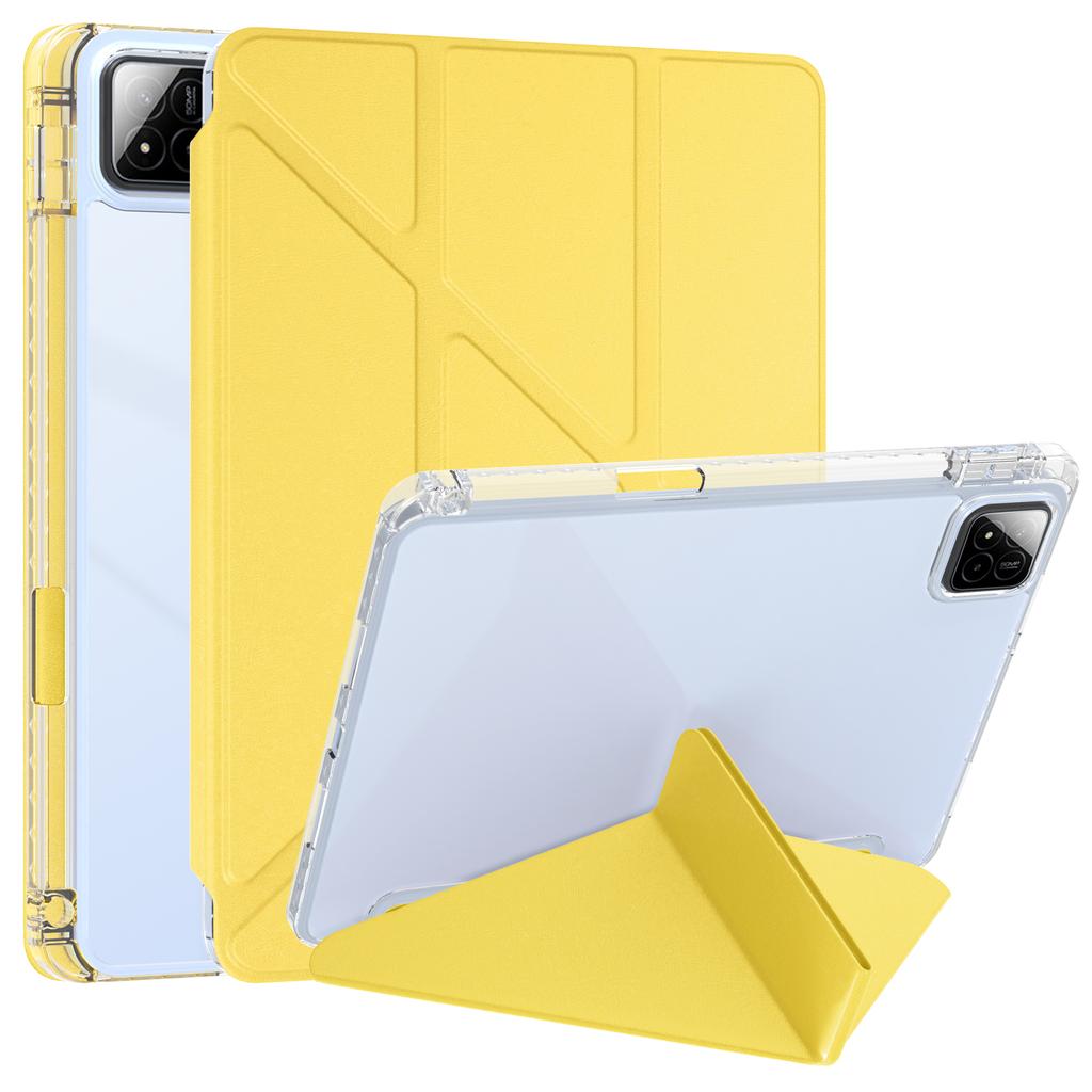 For Xiaomi Pad 7 Pro/Pad 7 Case PU Leather Origami Stand Clear Tablet Cover
