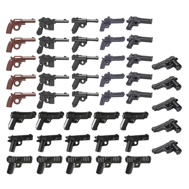 Military Soldier Figures Weapon Building Blocks Accessory Machine Guns Gatling Moxin Nagan Rocket Launcher Shield Toys Gift D124