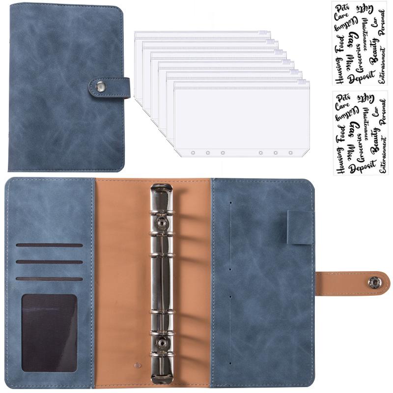 A6 PU Leather Budget Binder Notebook Cash Envelopes System Set,with Binder Pockets for Money Budget Saving Bill Organizer
