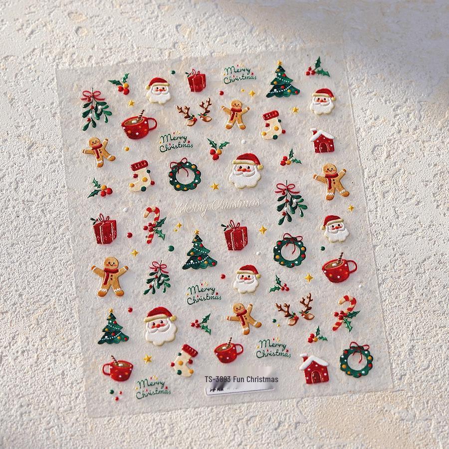 

Матовые рождественские наклейки для ногтей с тиснением Magico, TS-3893