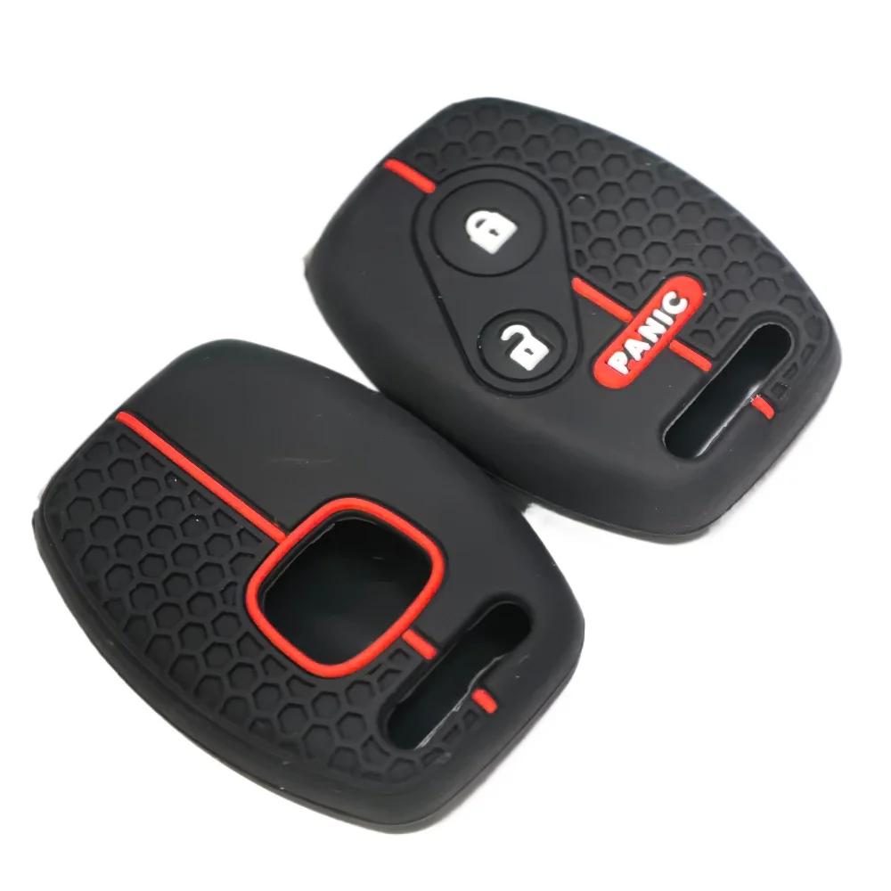 3 button Silicone Car Key Fob Case for Honda Civic 4D Jazz Gr8 CR-V SRV FRV Fit CSX Chord 7 Accord Emblem Extra Screw Protection