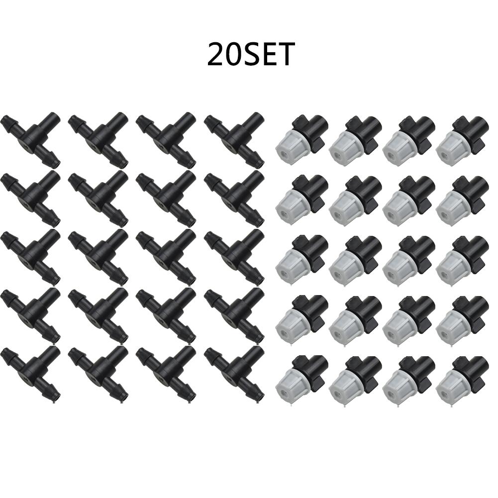 Tools Fine Misting Nozzles Sprinkler Irrigation Joints Mist Plant Plasic Atomizing Supplies Garden Home Plastic 20Pcs