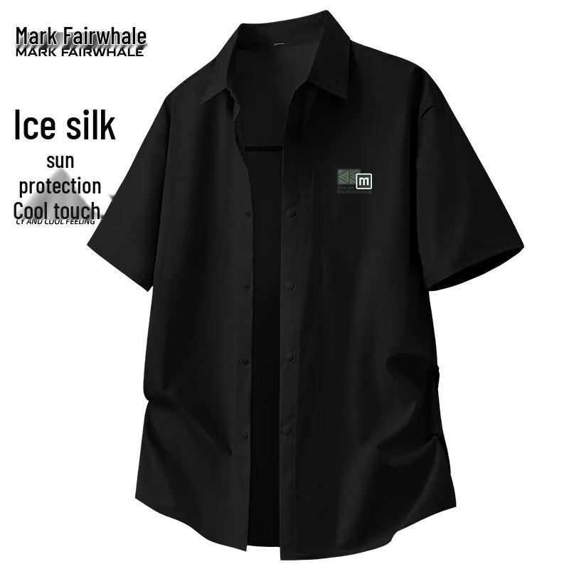 Mark Fairwhale Men's Ice Silk Short Sleeve Casual Shirt