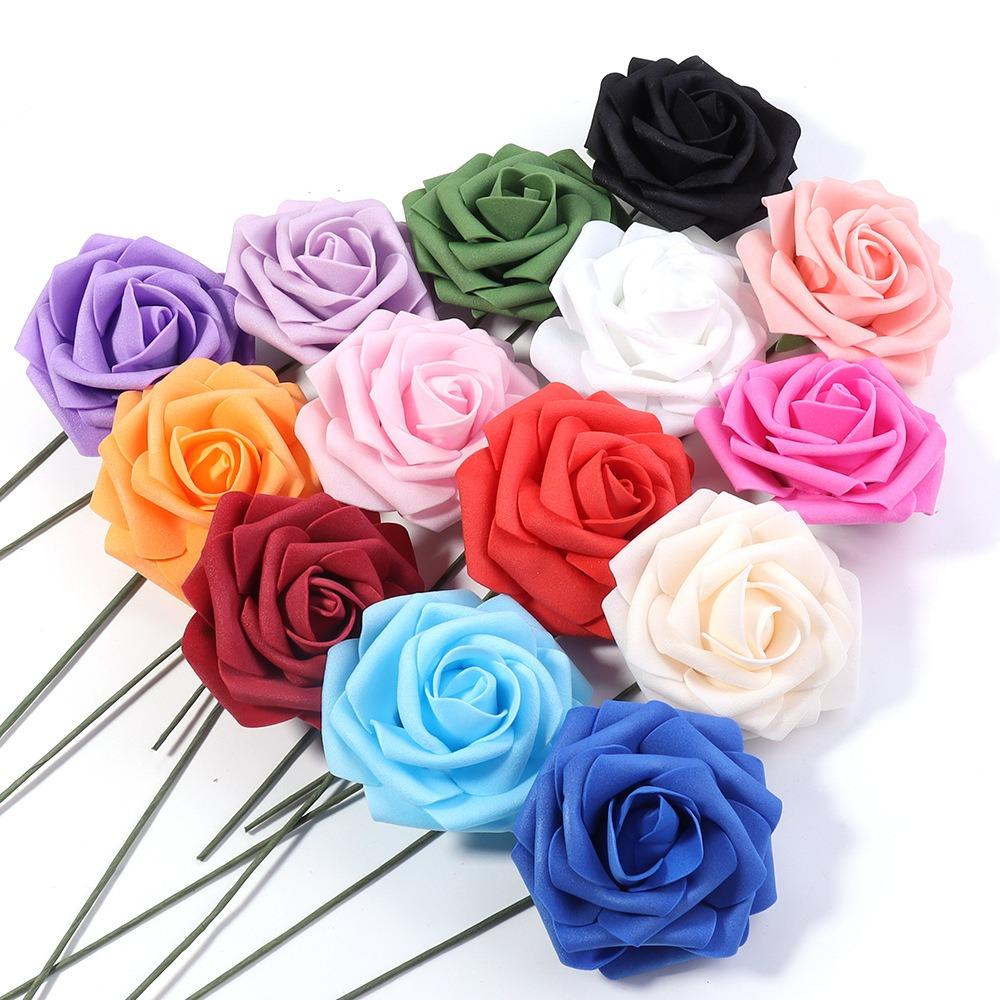 25Pcs Artificial Flowers Roses Fake Flowers For Home Decor DIY Wedding Bride Decoration Bouquet Party Supplies Garland Accessory