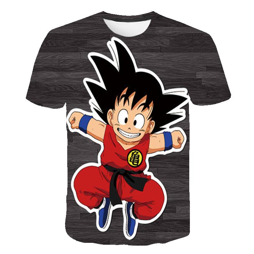 2024 Letní tričko pro kluky Dragon Ball Z 3D potisk Goku Pánská Harajuku móda Krátký rukáv Ležérní top