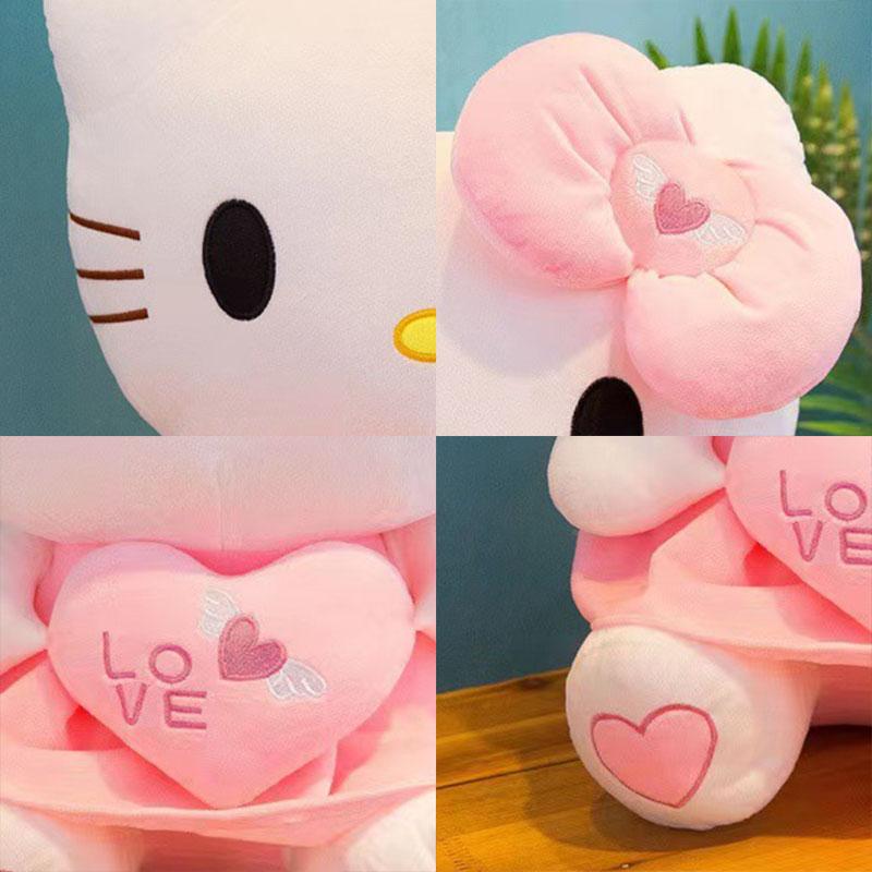 55cm Sanrio Hello Kitty Kočka Plyšové Hračky Kreslená KT Kočka Plyšová Panenka Velká Velikost Vycpaný Anime Polštář Narozeninové Dárky Pro Děti Dívky