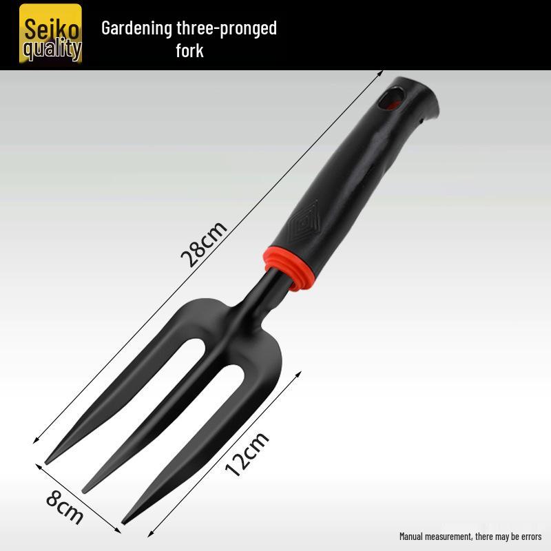 Three-Piece Gardening Tool Set: Small Shovel, Rake, and Hoe for Planting, Weeding, and Clamming