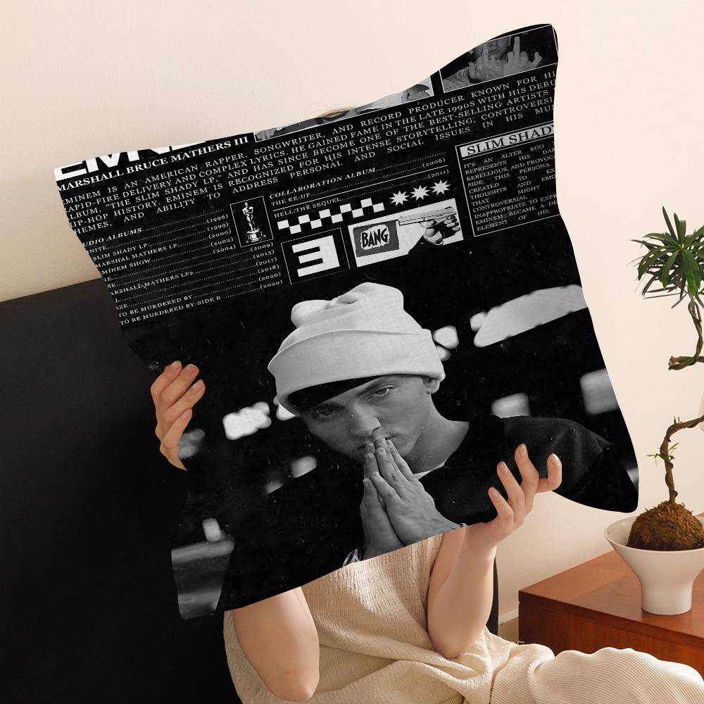 Rapper Singer E-Eminem Pillow Cushion Cover Pillowcase Living Room Sofa Home Decor Customized