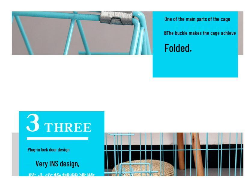 Indoor Pet Cage: Medium-Large for Dogs, Small Cats, Rabbits, or Chickens with Built-in Toilet