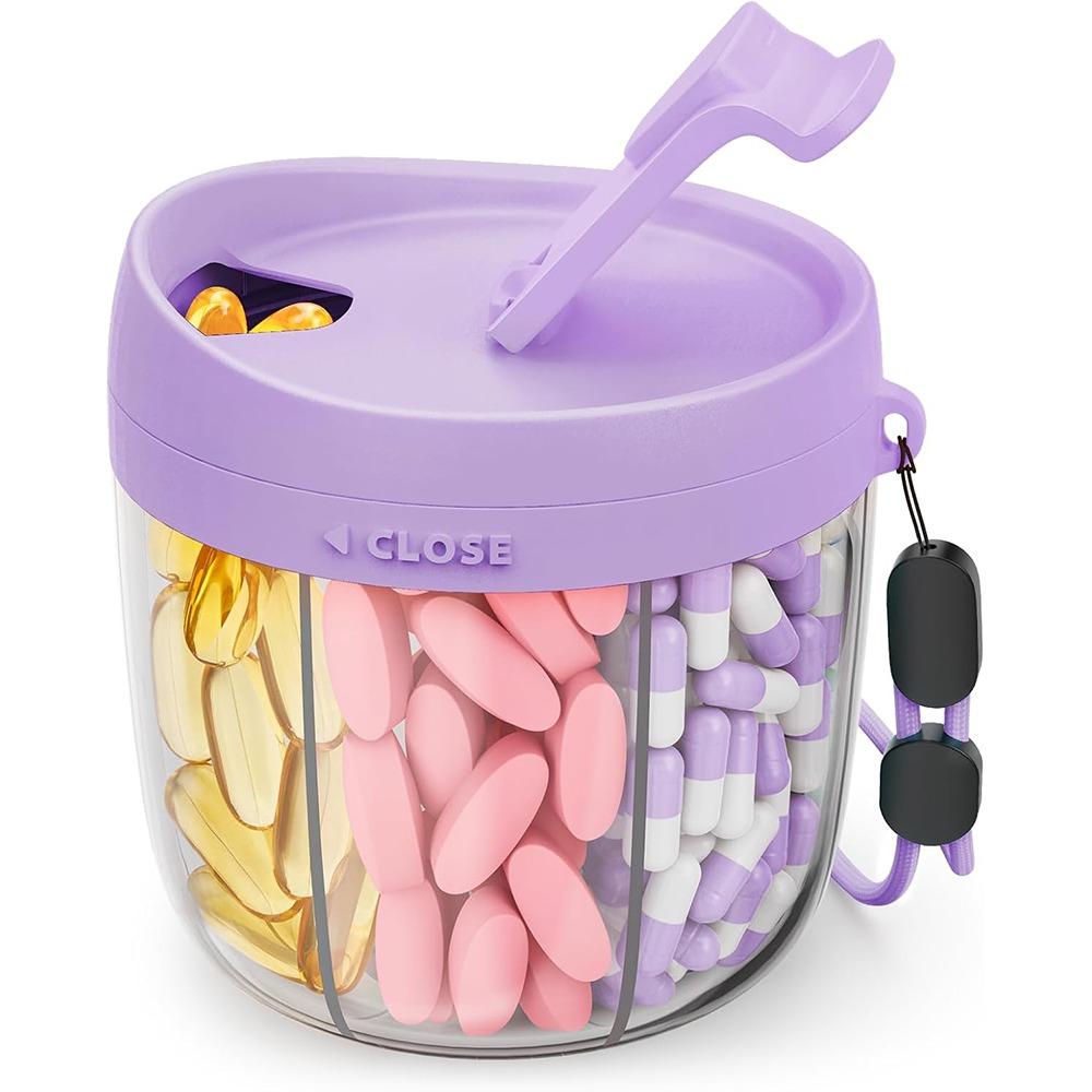 with 7 Large Compartments Pill Container Pill Bottle Organizer for Travel Supplement Organizer