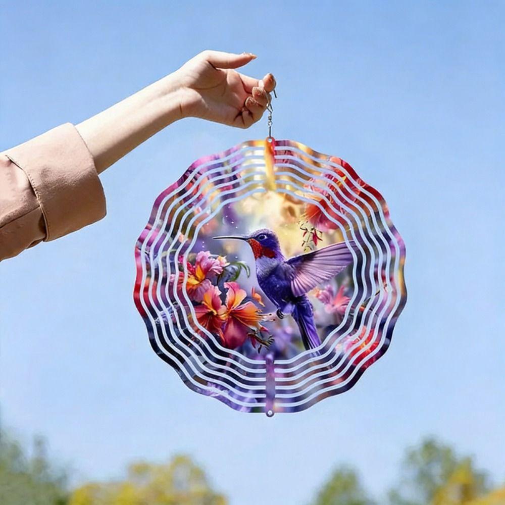 10 Stile 3D Dynamischer Rotierender Windspiel Metall 10cm Regenbogen Tunnel-Stil Windrad Bunter Libellen