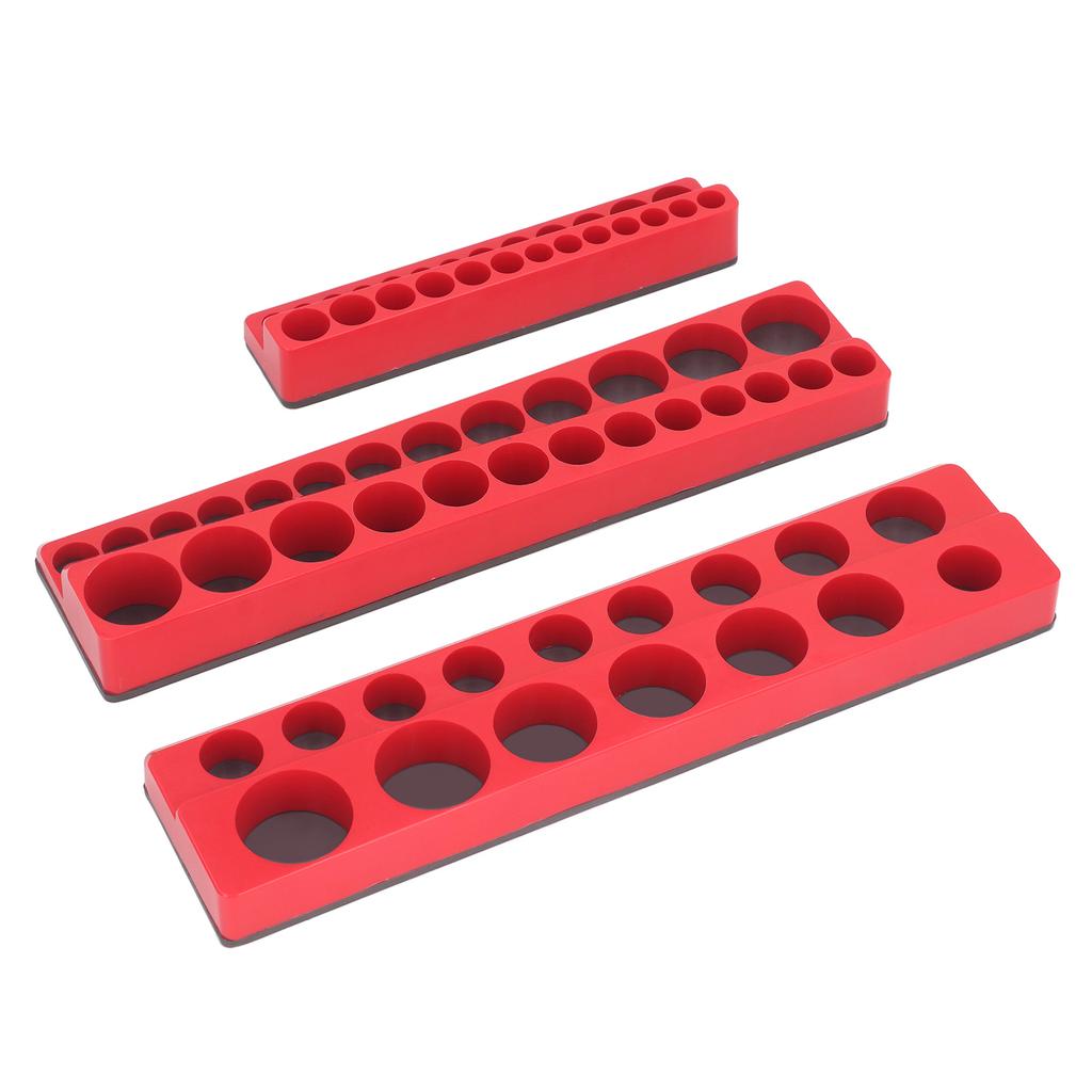 3PCS Magnetic Socket Holders Plastic Socket Organizer Storage Tray for 1/4 3/8 1/2 Inch Drive Socket