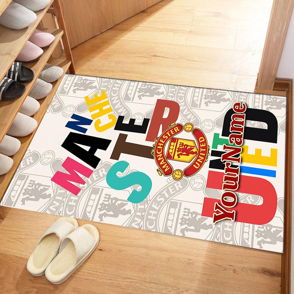 Manchester Customize Your Name Floor Mat Perfect for Game Room Decorate room Foyer Dormitory Antislip Carpet Office home decor