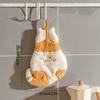 1 pezzo di simpatico asciugamano a forma di gatto, un asciugamano multifunzionale per cucina e bagno realizzato in velluto corallo, assorbente e può essere appeso al muro.
