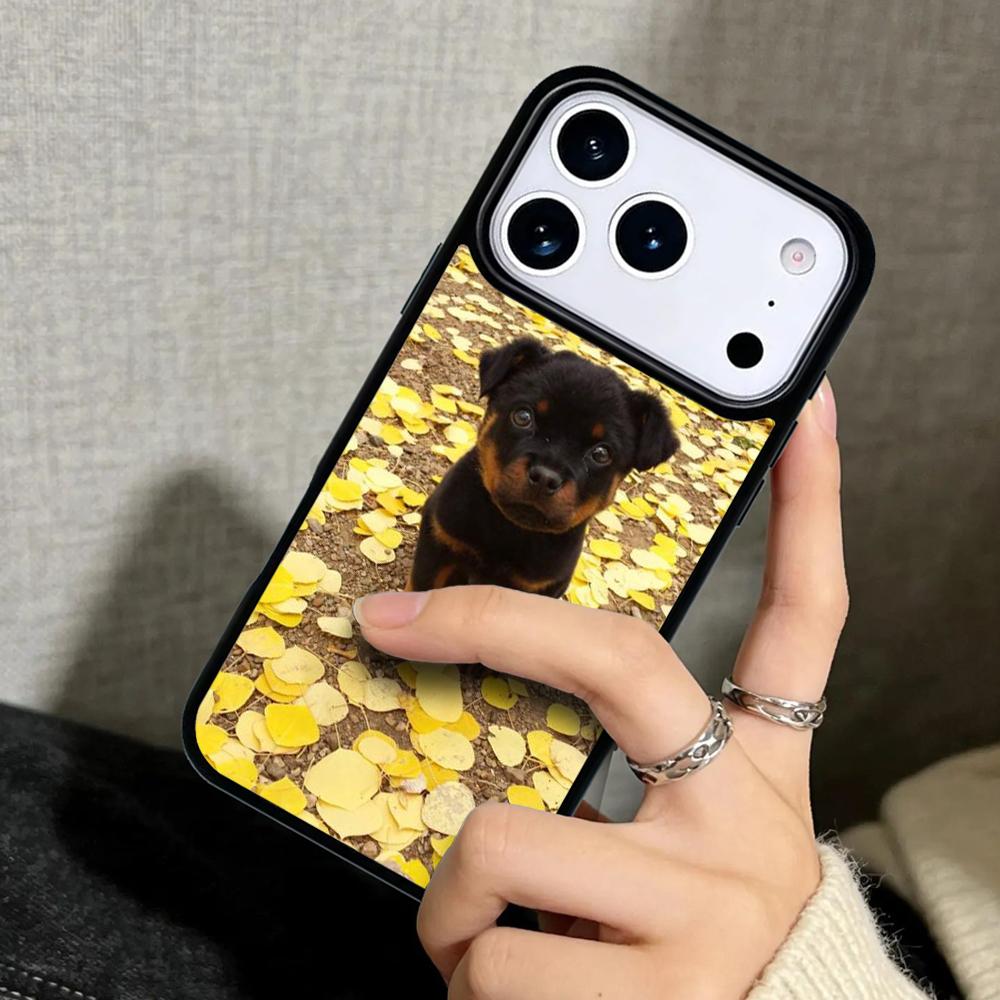 Чехол Case для iPhone 17 Air 16 Pro Max 15 Plus 11 13 Mini 14 12 Задняя крышка телефона Ротвейлер Красивая Большая Собака iPhone17