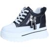 Fashion Women Sneakers High Platform Shoes 8cm Wedge Heels Outdoor Spring Autumn Leather Chunky Shoes Lace-up Casual Shoes Woman