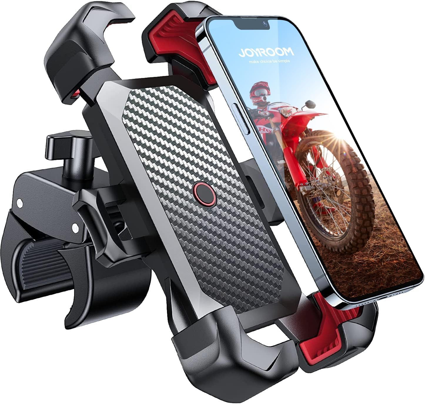 

JOYROOM 2024 Motorcycle Phone Vibration Stand Mount for Bicycles and Smartphone Secures Strong Easy Compatible with iPhone Samsung Galaxy Holder,