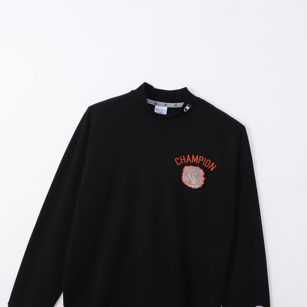 Long Antibacterial and Odor UV Graphic Logo TECH TERRY Crew Neck Black [Champion] Sweatshirt, Sleeve, Resistant, Stretch, Protection, Print, WEAVE(R)