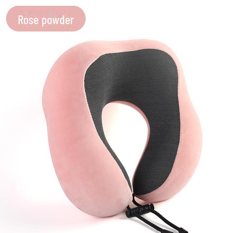U-Shaped Ice Silk Memory Foam Neck Pillow for Cervical Support and Travel