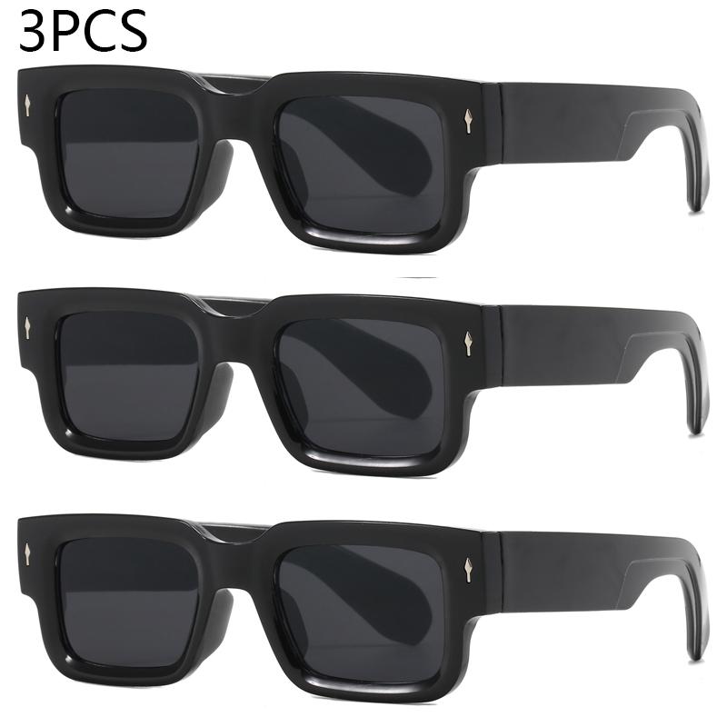 

CY5539 Designer Square Sunglasses Women Men Ocean Color Shades Sun Glasses Female Stylish Rectangular Rivet Oculos De Sol