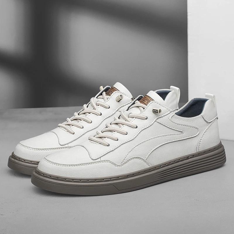 Echtleder Marke Herren Freizeitschuhe Business Büro Oxford Luxusschuhe Rutschfest Abriebfest Weiß Lauf-Sneakers Schuh