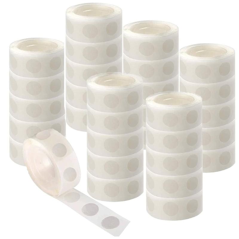 1000Pcs Invisible Double Side Adhesive Dots for Balloon Craft 1.2cm Clear Dots Sticker Removable for Wedding Decoration
