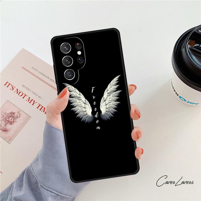 Fantasy Angel Girl Wings phone case For Samsung Galaxy S24 S25 S23 S22 Ultra Note 10 20 Plus S20 S21 FE Cover