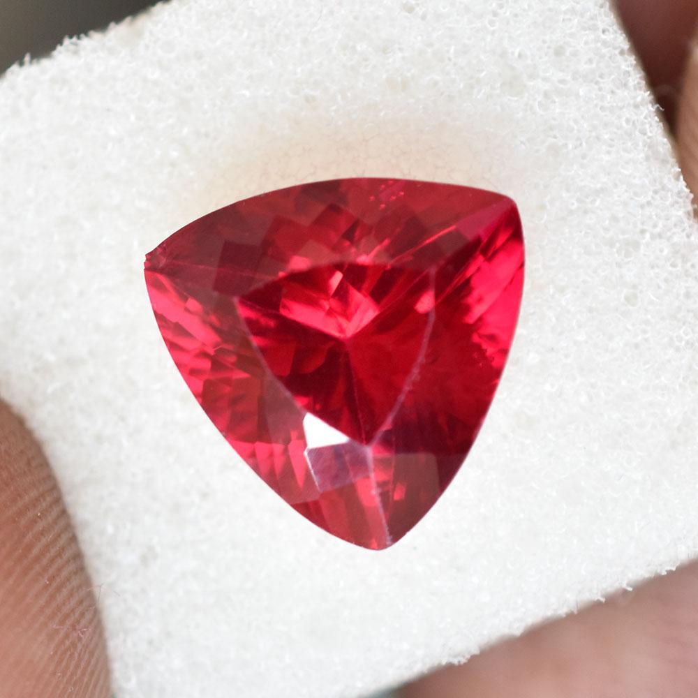 NATURAL Red Ruby CERTIFIED 8 Ct Trillion Shape Loose Gemstone For Anniversary