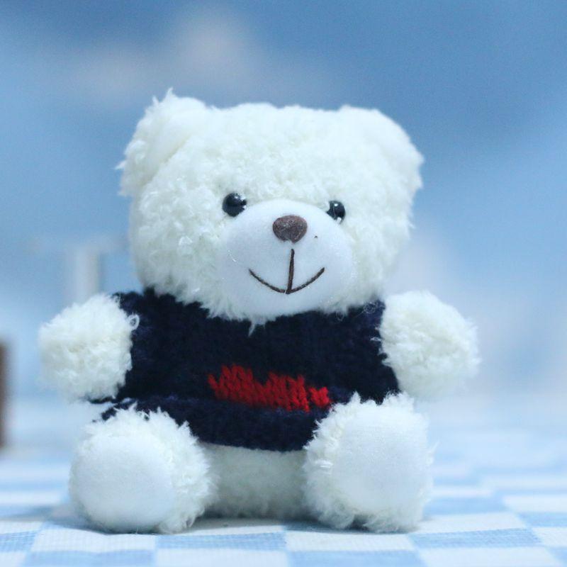 Cute Dress Up Bear Plush Keychain Adorable Sweater Doll Bag Charm Pendant Soft Stuffed Animal Toy Decoration