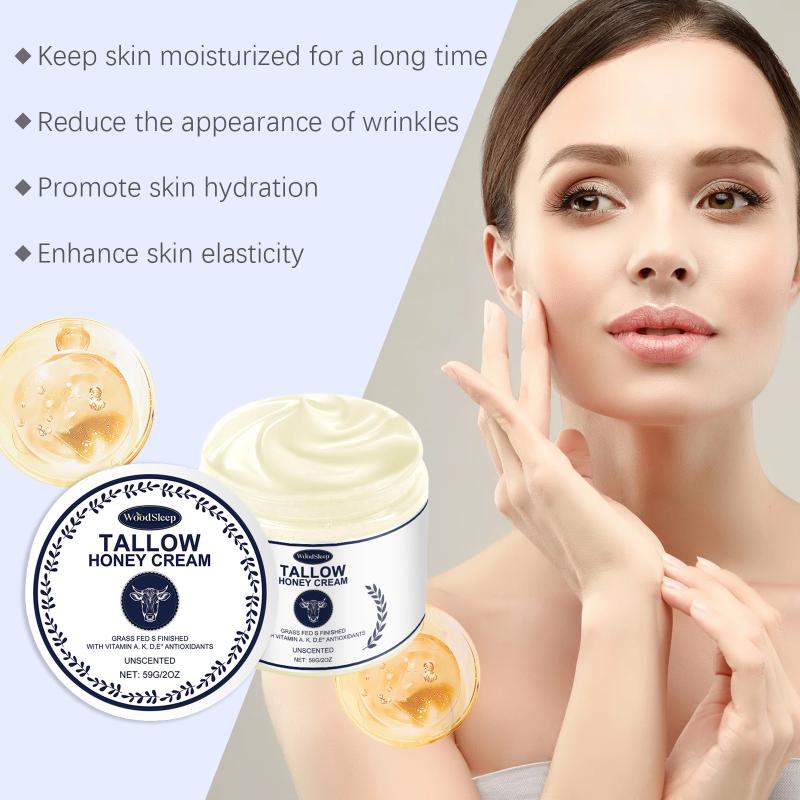 Honey Tallow Balm Beef Tallow Moisturizing Cream Soft Improve Elasticity Long-Lasting Smooth Hydrating Cream Skin Care