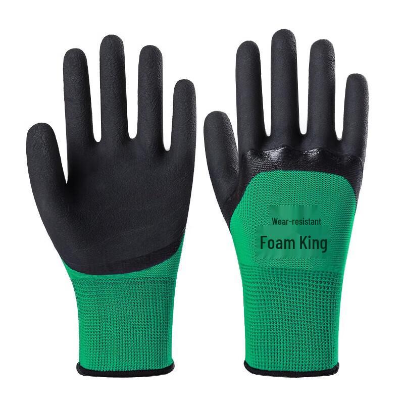 NHZHIW Wear-Resistant Latex Foam Grip Work Gloves