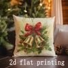 Home Decor Christmas Themed Santa & Tree Print Pillow Covers Pattern Cushion Cover Suitable for Sofa Bedroom Car Pillow Cover
