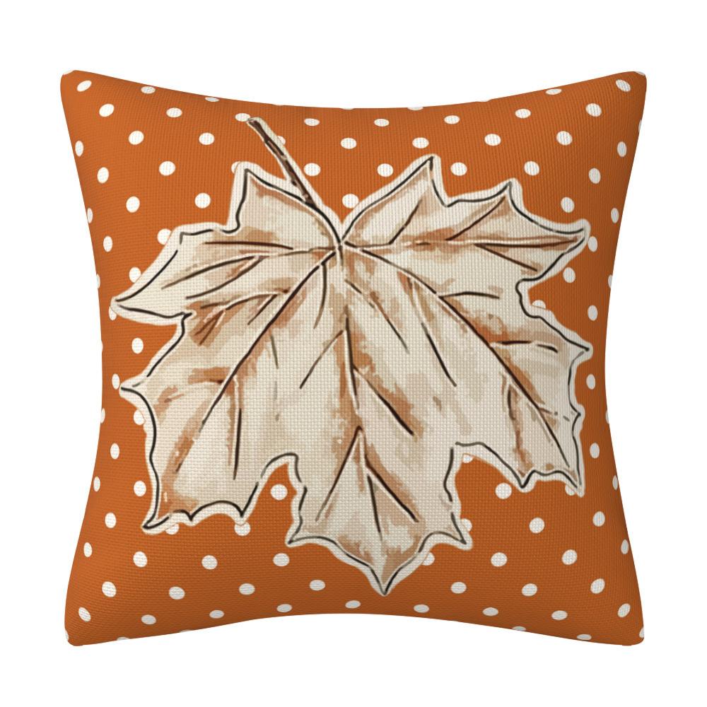 New Autumn Theme Harvest Pumpkin Linen Pillowcase Maple Leaf Letter Pillowcase Household Supplies