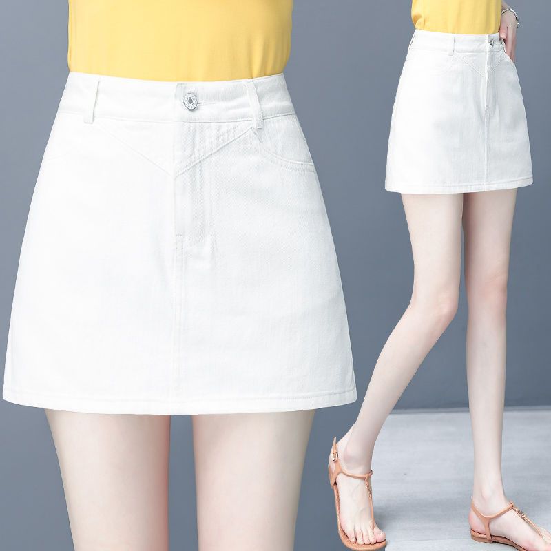 Korean Style Women Solid Denim Shorts Skirt Summer New Street Fashion Loose High Waiste Pockets Female All-match Casual Jorts