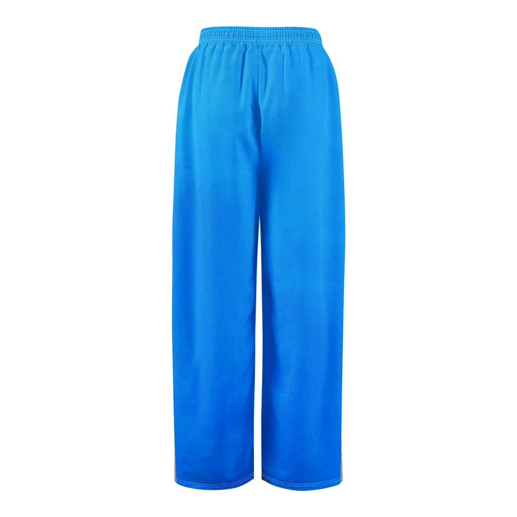 Damen Sommer Boho Palazzo Hose Hohe Taille Weites Bein Druck Freizeithose Mit Taschen