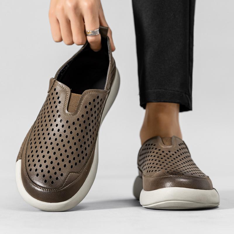 FashionNew Summer Leather Shoe Summer Men Loafers High Quality Mens Casual Loafers Moccasins Shoes Designer Shoes Men Soft Shoes