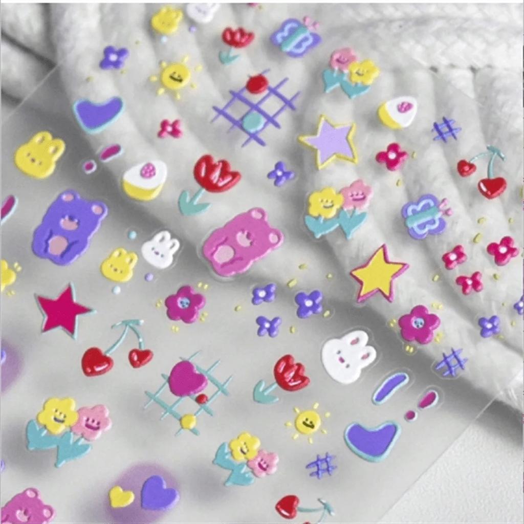 1pcs 5D Cute Pink Cat Claw Nail Art Stickers Slider Nail Decorations Decals Self-Adhesive Manicure Accessory DIY