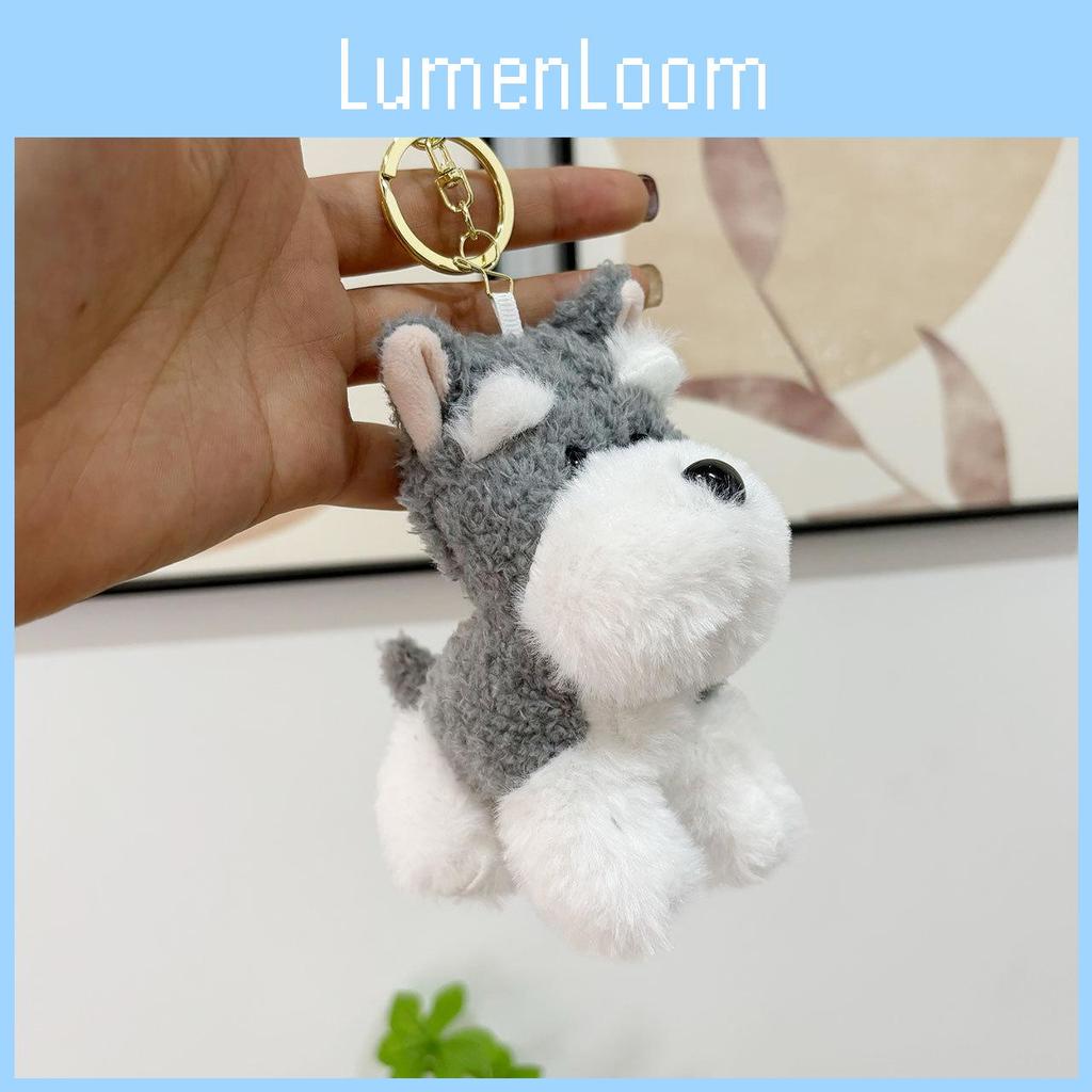 Adorable Schnauzer Plush Keychain Cute Dog Stuffed Animal Bag Charm