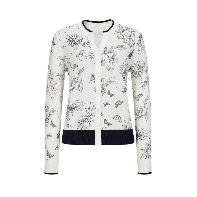 JUZUI Women's Elegant Sequin Wool Knit Cardigan