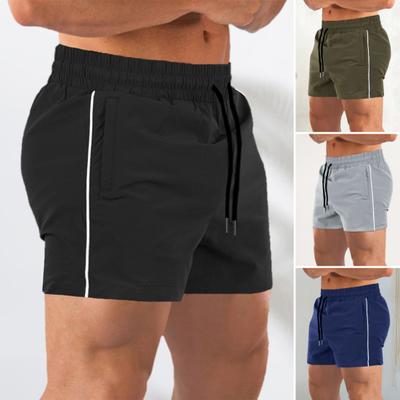 Męskie sportowe spodenki fitnessowe Elastyczny pas ze sznurkiem Kieszenie na zamek błyskawiczny Szorty do biegania Luźny krój Szybkoschnące krótkie spodnie Streetwear
