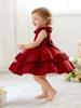 Princess Satin Bow Dress for Girls – Formal Piano Performance & Birthday Tulle Dress