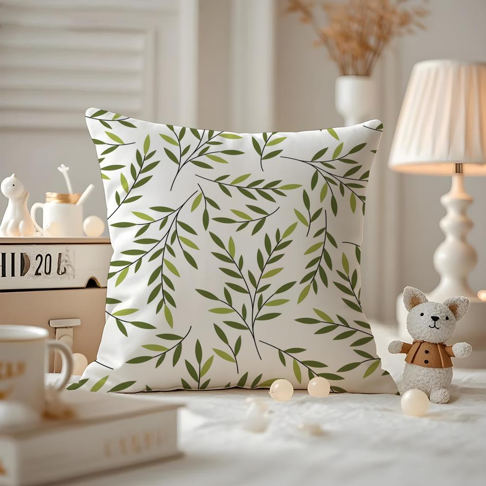 Modern style Leaf Cushion Cover Antidustmite Pillowcase Invisible zipper silky short plush Sofa cushion cover